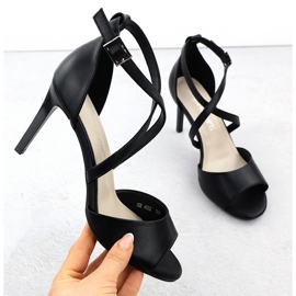 Sandale pentru femei pe Black Sergio Leone SK432 călcâie negru 1