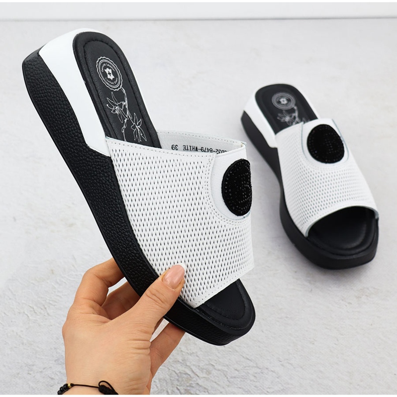 Flip Flip Flip Flops White Jezzi 8479 confortabil confortabil alb 1