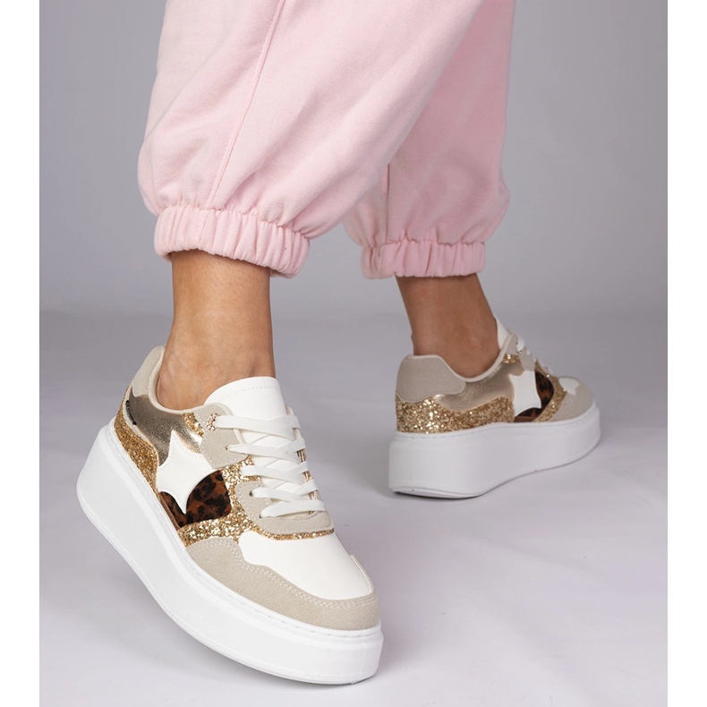 Adidași cu leopard cu sclipici multicolor 2