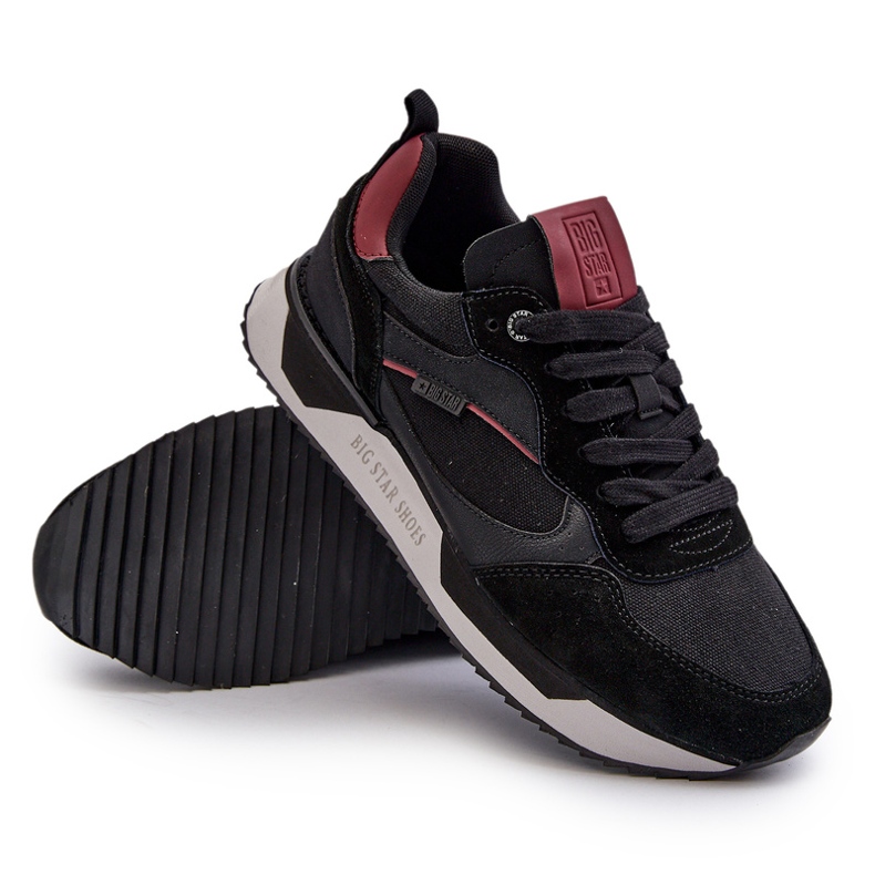 Pantofi bărbați cu sistem de spumă cu memorie Big Star NN174350 Negri negru 4