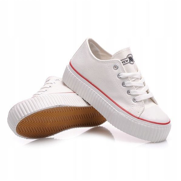 New Age Adidași de pe platformă ca niște târâtoare alb 1