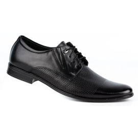 Olivier Pantofi barbati eleganti din piele 302T3 negru 2