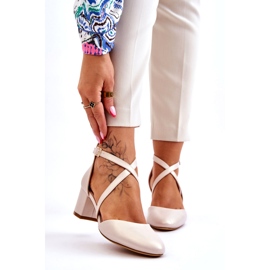 Pompe cu toc înalt Sergio Leone SK824 Bej perlat 1