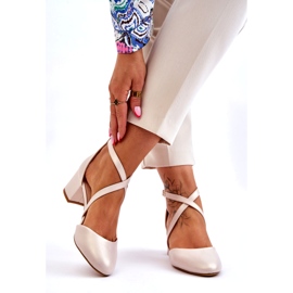 Pompe cu toc înalt Sergio Leone SK824 Bej perlat 2