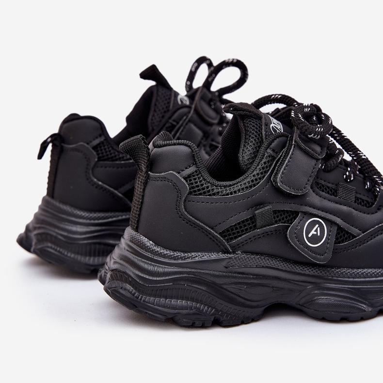 Adidași pentru copii pe platforma neagră negru 2