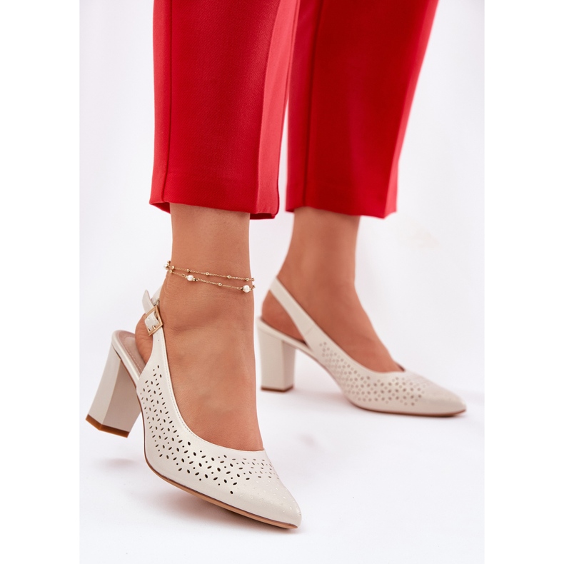 Sandale deschise cu degetele de la picioare pe Sergio Leone SK163 Pearl Post bej 2