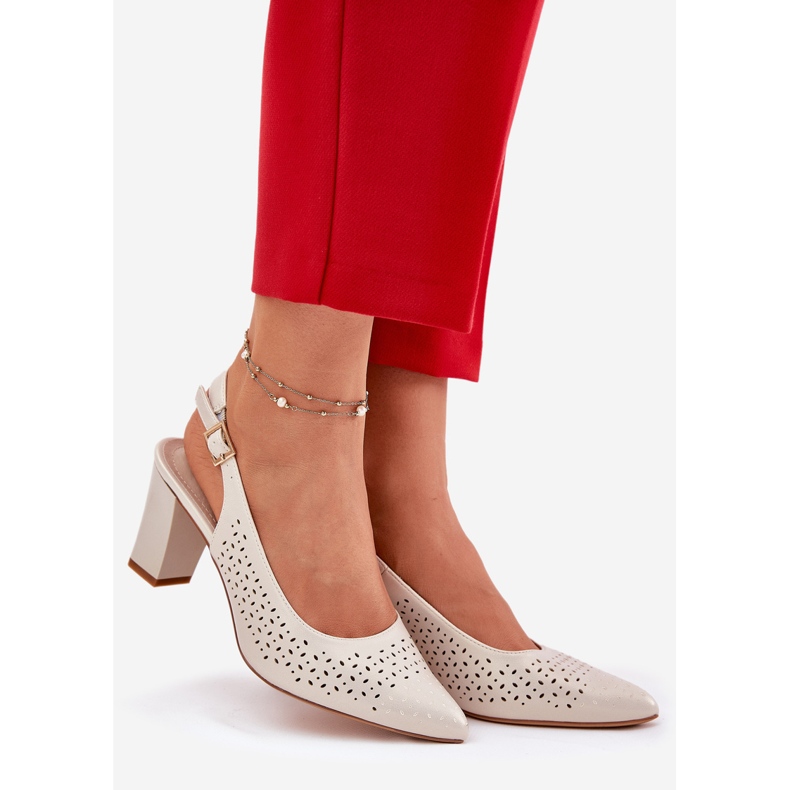 Sandale deschise cu degetele de la picioare pe Sergio Leone SK163 Pearl Post bej 1