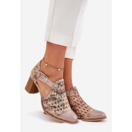 Cizme de maciejka din piele pentru femei 04962-43 Beige-Gold bej 1