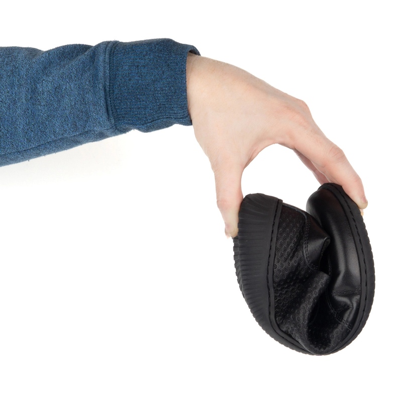 WASAK Pantofi de piele minimalist pentru bărbați desculți 0742wk Negru presat pe fundul negru 1