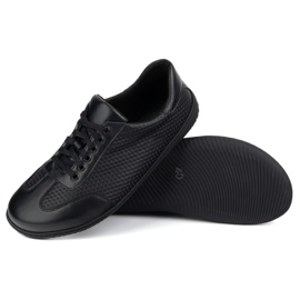 WASAK Pantofi de piele minimalist pentru bărbați desculți 0742wk Negru presat pe fundul negru 2