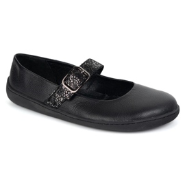 Balerina pentru femei desculță Olivier 1770pol Pantofi din piele cu cataramă neagră negru 1