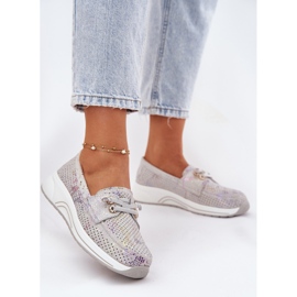 Încălțăminte din piele de căprioară din piele naturală pe platforma Grey Artiker 56C2104 gri 2