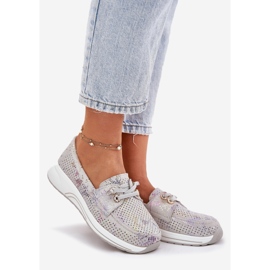 Încălțăminte din piele de căprioară din piele naturală pe platforma Grey Artiker 56C2104 gri 1