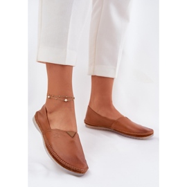 Ballerinas din piele netedă Maciejka T1930-29 Brown maro 2