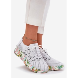 Pantofi pentru femei Openwork din piele pentru Artiker 56C1532 Alb 1