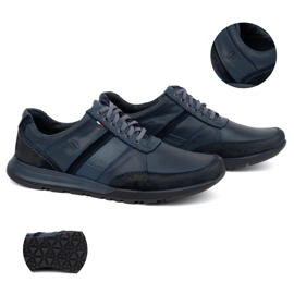 Antex Pantofi cu șireturi din piele pentru bărbați Sport Style 310GT albastru 1
