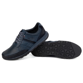 Antex Pantofi cu șireturi din piele pentru bărbați Sport Style 310GT albastru 3
