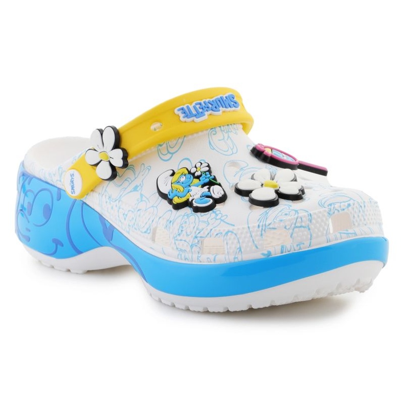 CROCS SMURFS Platform Flaps CLOG 210822-90H alb 1