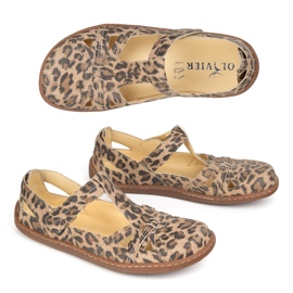 Pantofi Barefoot Ultra -light Olivier 1285 Leopard Leopard Print bej 8