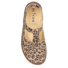 Pantofi Barefoot Ultra -light Olivier 1285 Leopard Leopard Print bej 7