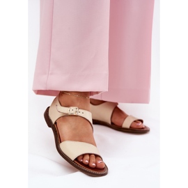 Zazoo 3014 Sandale din piele pentru femei bej 2