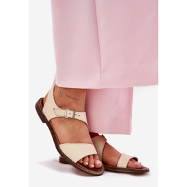 Zazoo 3014 Sandale din piele pentru femei bej 1