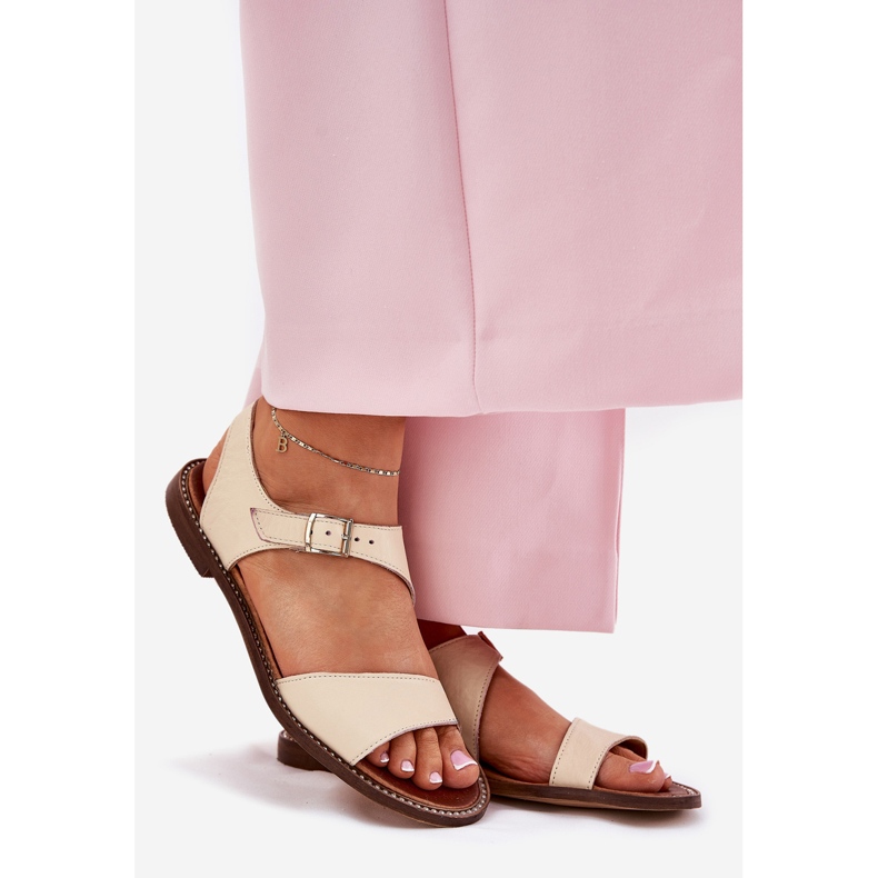 Zazoo 3014 Sandale din piele pentru femei bej 1