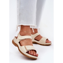 Evento Sandale confortabile pentru femei Velcro de aur 2