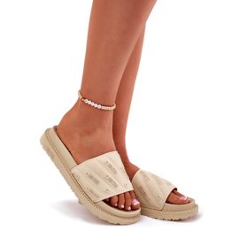 Papuci pentru femei pe platformă Big Star RR274A542 BEIGE bej 1