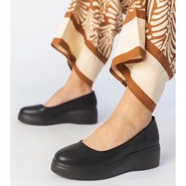 Pantofi negri pe platforma eco -lEather negru 1
