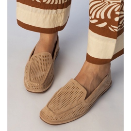 Kaki Openwork Loafers de la Ekozamszu bej 2
