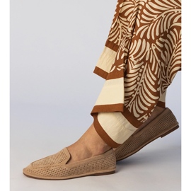 Kaki Openwork Loafers de la Ekozamszu bej 1