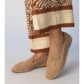 Kaki Openwork Loafers de la Ekozamszu bej 4