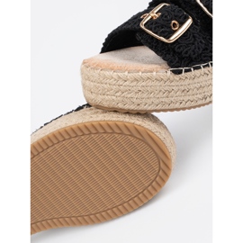 Seastar Flip -flops negru pe platformă cu catarame 4