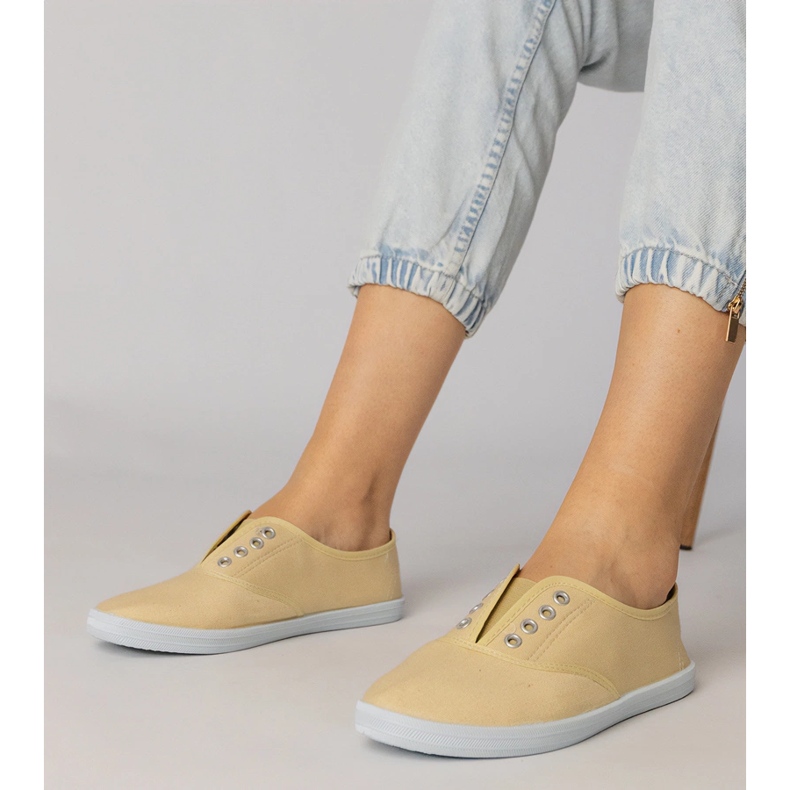 Tenisi slip-on din stofă gri 1 Tenisi slip-on din stofă gri 1