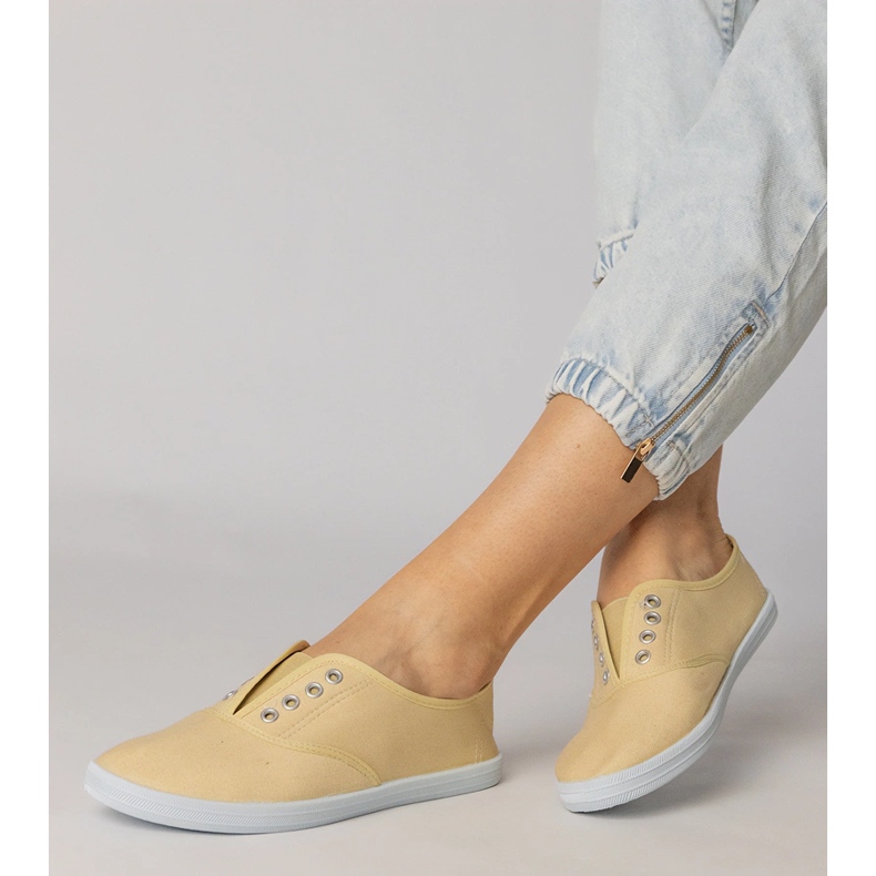 Tenisi slip-on din stofă gri 2 Tenisi slip-on din stofă gri 2