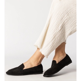 Black Openwork Loafers de la Ekozamsz negru 2