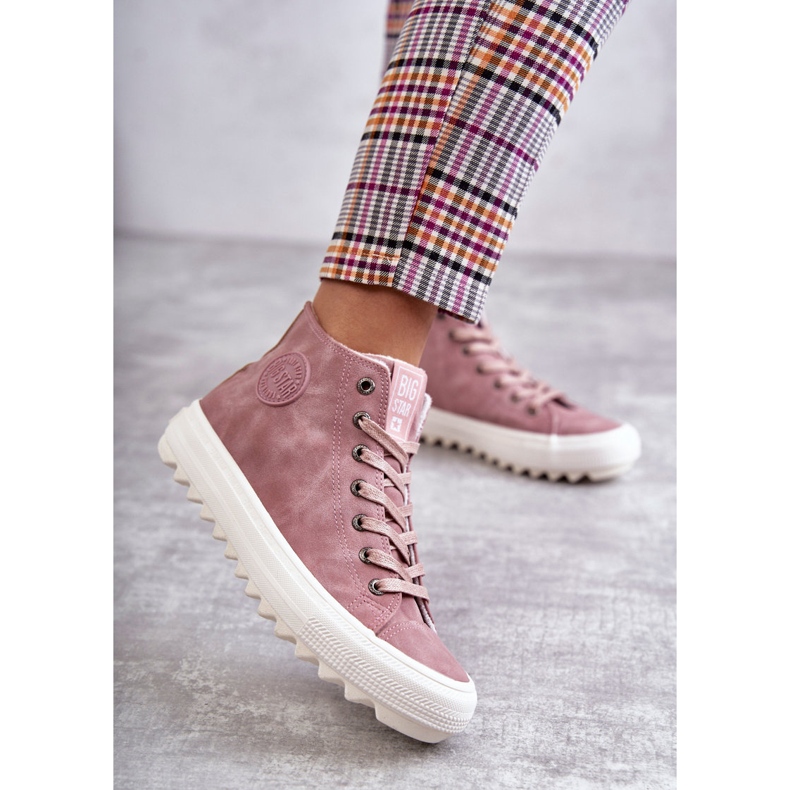 Big Star Adidași de stele mari pentru femei EE274113 izolate înalte roz 3