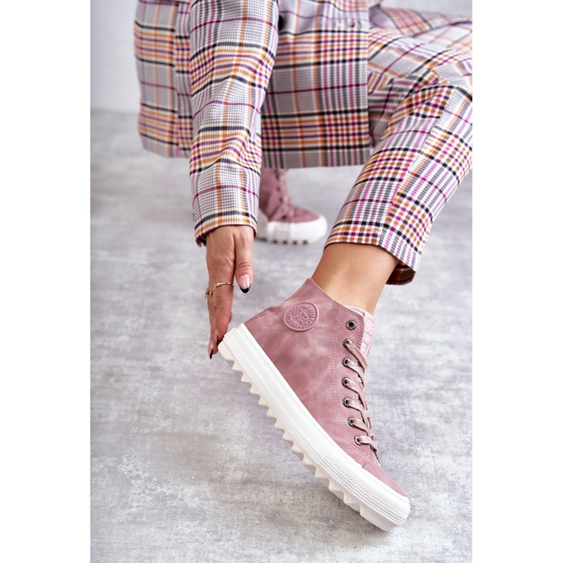 Big Star Adidași de stele mari pentru femei EE274113 izolate înalte roz 1