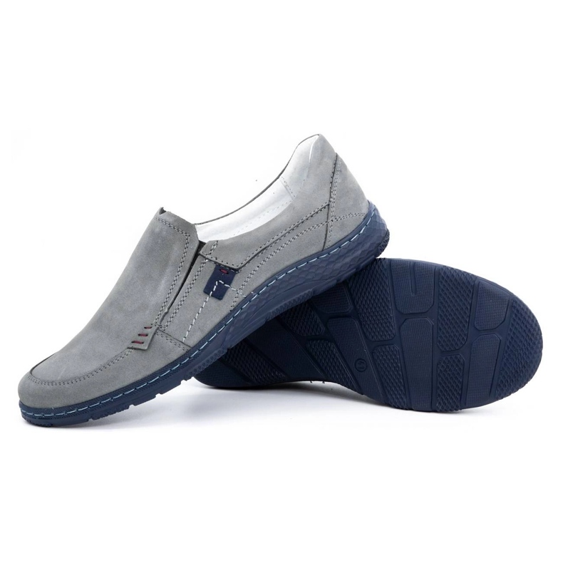 Olivier Mocasini gri pentru bărbați din piele 943MA 3 Olivier Mocasini gri pentru bărbați din piele 943MA 3