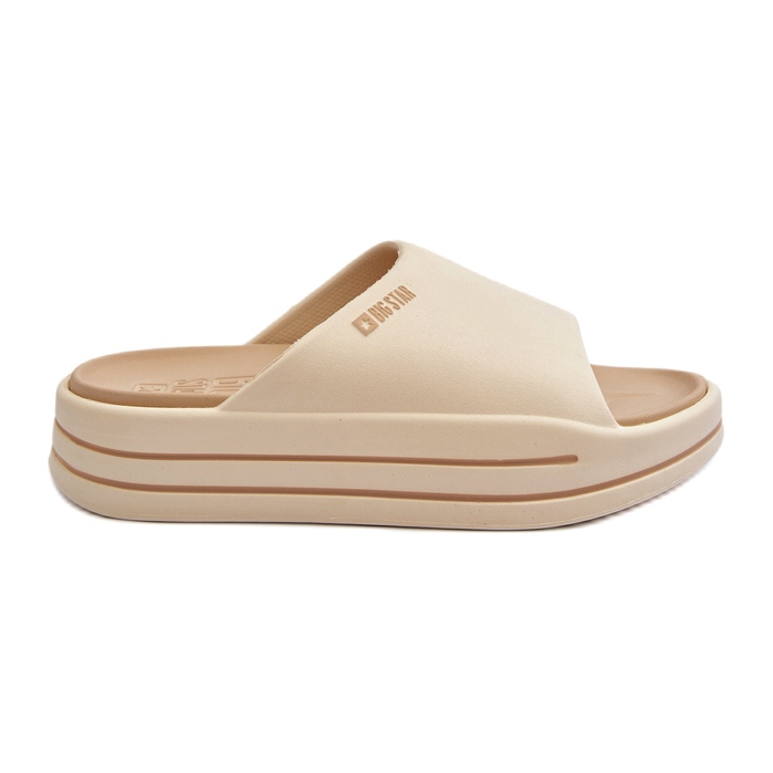 Flip-flops de damă pe platforma Big Star NN274A034 Bej 3