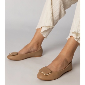 Ballerine pentru femei maro cu zirconii 1