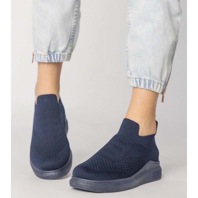 Adidași de șosete albastru bleumarin 2