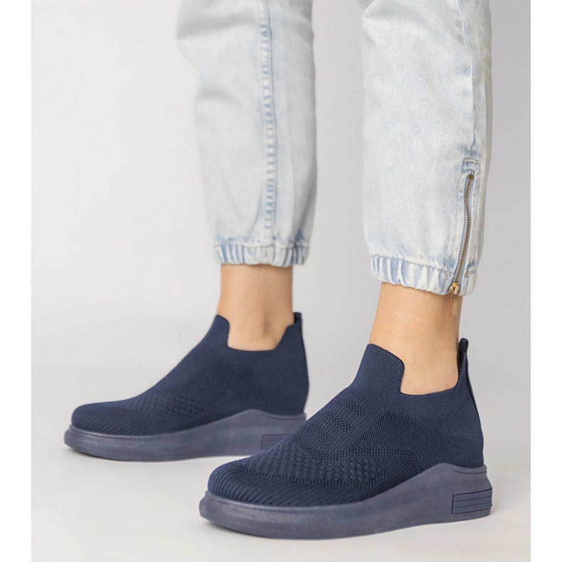 Adidași de șosete albastru bleumarin 1