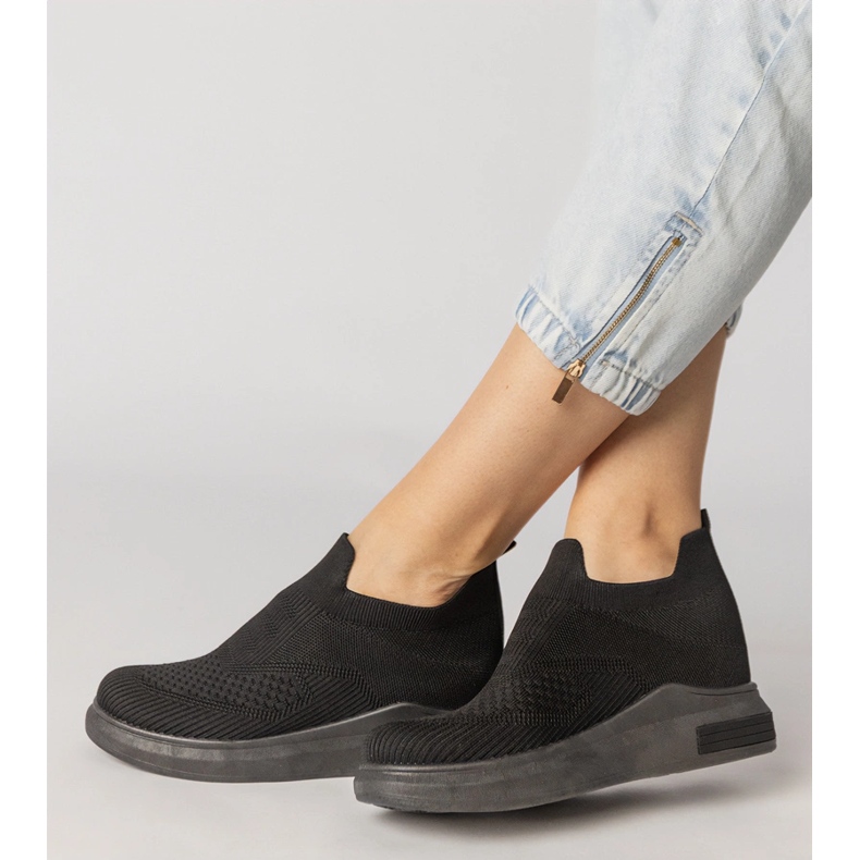 Adidași cu șosete negre introduse negru 2