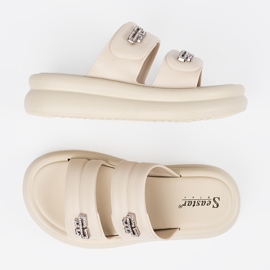 Seastar Flip -flop -uri pentru femei ușoare pe platformă bej 3