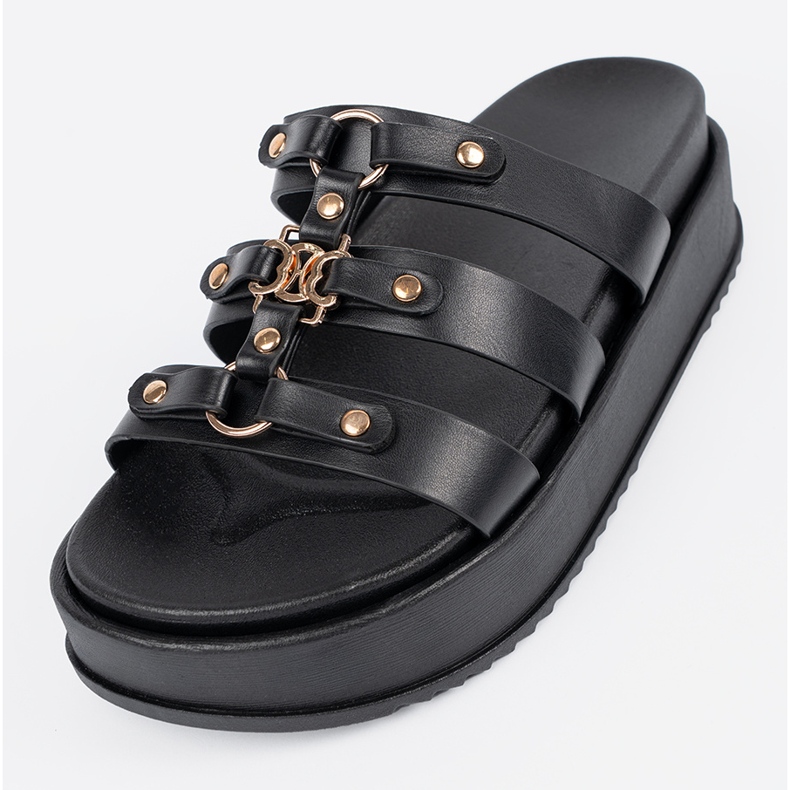 Seastar Flip-flops de damă cu platformă neagră negru 1