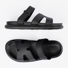 Seastar Flip -flops pentru femei negre pe o talpă plată negru 4
