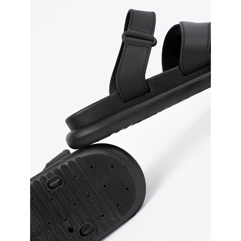Seastar Flip -flops pentru femei negre pe o talpă plată negru 1