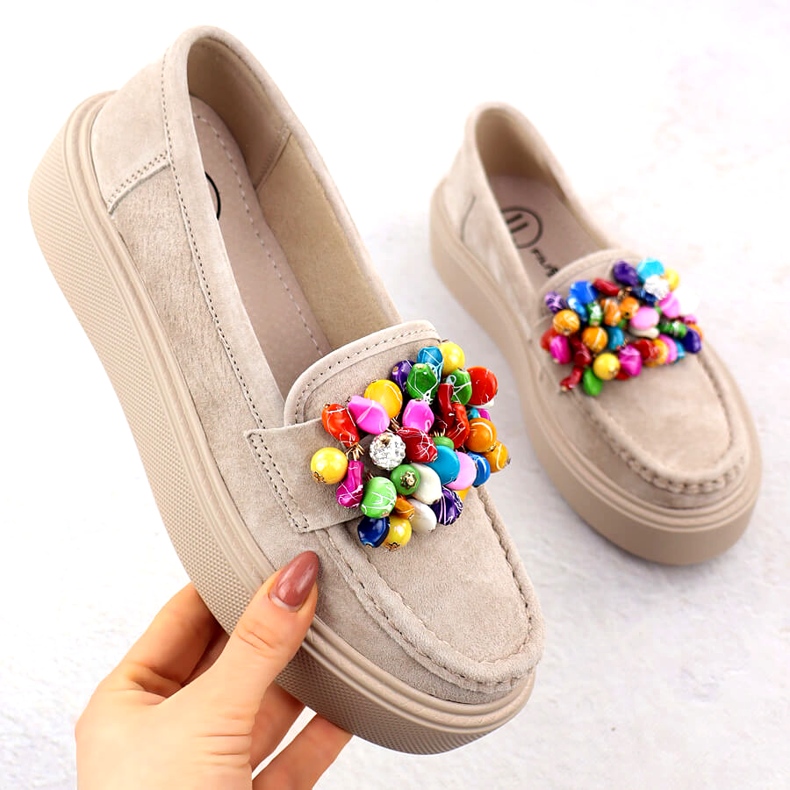 Plăceri din piele pe platformă cu bej bege Filippo DP6765 1 Plăceri din piele pe platformă cu bej bege Filippo DP6765 1